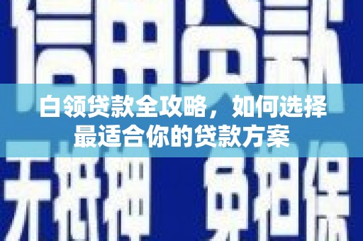 长乐白领贷款全攻略，如何选择最适合你的贷款方案